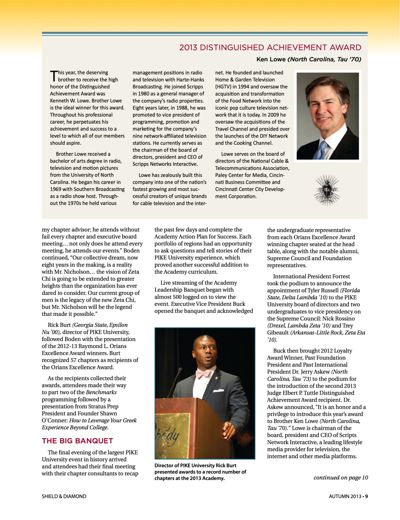 2013 Distinguished Achievement Award Ken Lowe